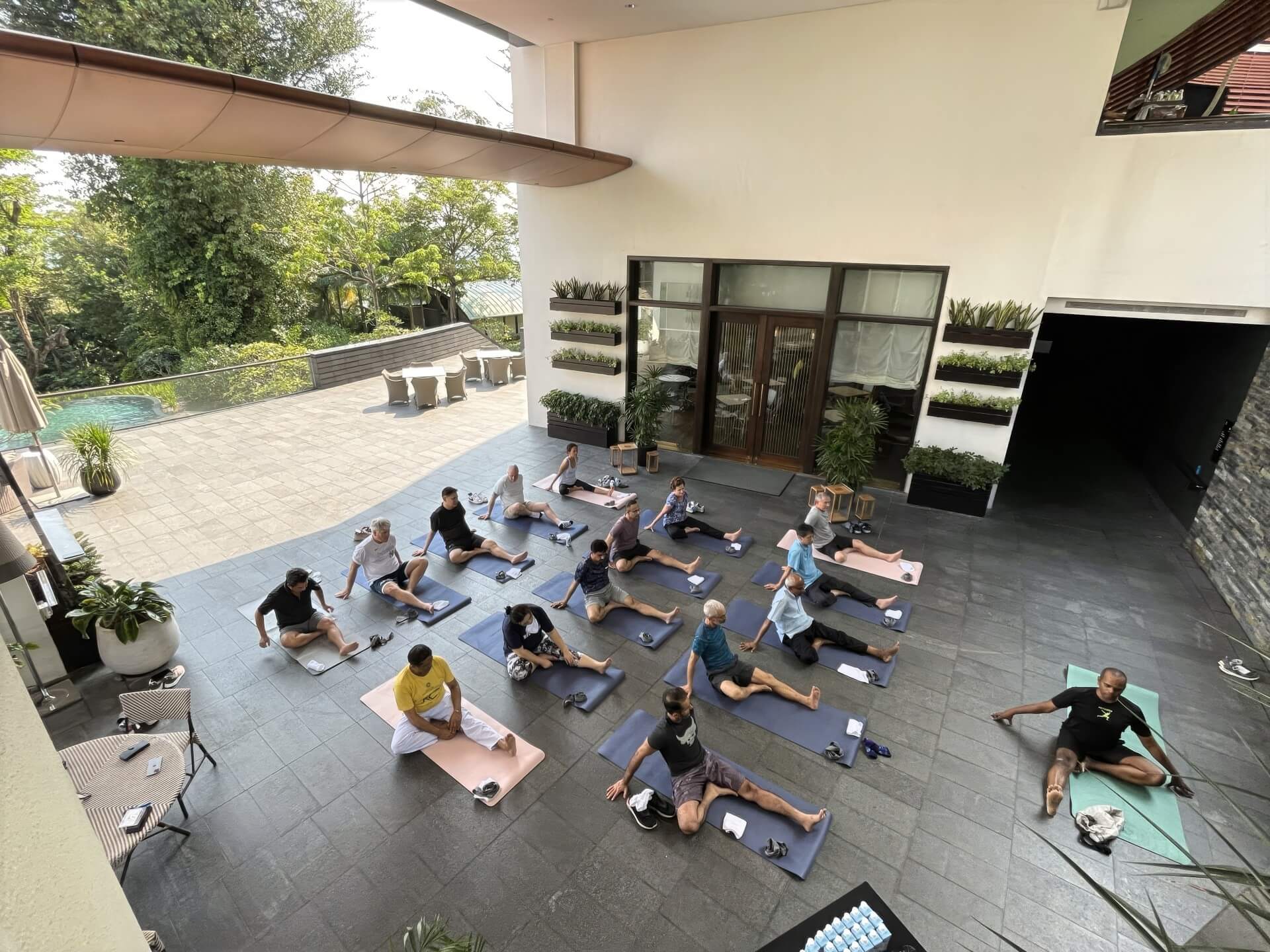 Outdoor wellness yoga
