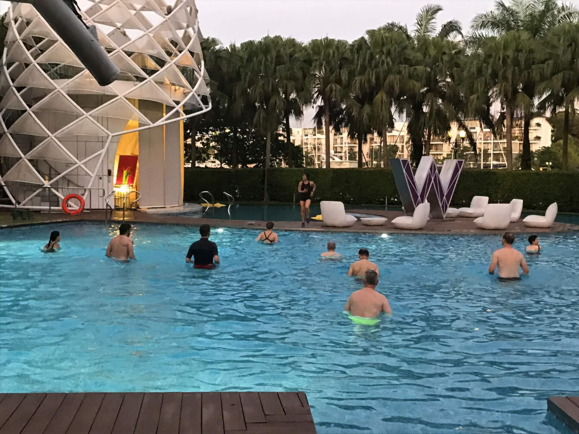 Phyzique conducting Aqua Aerobics